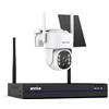 ANNKE Set telecamera di sorveglianza da 4 MP, batteria esterna con pannello solare, 16 CH 4 K/8 MP NVR e 1 fotocamera Pan Tilt Dome, visione notturna a colori, audio a 2 vie, riconoscimento personale