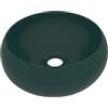 vidaXL Lavandino Lusso Rotondo Verde Scuro Opaco 40x15 cm in Ceramica