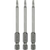 QUARKZMAN 3 Pezzi Punta Cacciavite A Stella Torx T10 Attacco Esagonale 1/4 Lunghezza 3 (75mm) Punta Magnetizzata Senza Foro Antimanomissione 6 Punte Stella Per Trapano Acciaio S2.