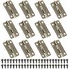 PATIKIL Cerniere a Scatto Piccole 1-3/16 Pollici, 12pz Mini Cerniera per Scatole Gioielli con Viti per Scatole Gioielli in Legno Armadietto Cassetti Porte Cancelletto, Marrone