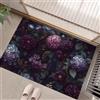 MLSOWM Zerbino Interno Casa 50x80 cm, Tappeto Sottile Ortensie E Dalie Antiscivolo e Assorbente Zerbino Profilo Basso Fiori Malinconici Tappetino Lavabile per corridoio, terrazza, ingresso, Viola Scuro