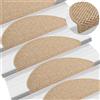 vidaXL Trapmatten zelfklevend 15 st sisal-look 65x21x4 cm zandkleurig