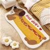 PEINIQULL Tappeto a forma di gatto, piccolo tappeto irregolare per camera da letto e bagno (40 x 120 cm), divertente tappeto per animali domestici, decorazione a forma di cane e gatto (16 tappeti hot dog)