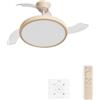 CREATE / WIND CLEAR STUDIO M/Ventilatore da soffitto con luce sabbia con controllore da parete e telecomando / 40W, Temporizzatore, Ø 108 cm, pale retrattili, 3 temperature di luce, estate-inverno