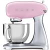 Smeg, Impastatrice Planetaria SMF02PKEU, 10 Velocità, Smooth Start, Ciotola da 4,8 L, Sicurezza Blocco Motore, Frusta Filo, Frusta Piatta, Gancio e Coperchio Versatore in Dotazione, 800W, Rosa