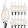 RANBOO Lampadine LED E14 a Filamento 6W Equivalenti 60W, Luce Bianca Calda 2700K, 600 Lumen, Lampadine LED Candela per Lampadario, Non Dimmerabile, Vetro Smerigliato, Pacco da 10