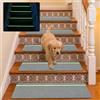 BUERPINKING 15 tappetini per gradini con strisce Glow Dark, autoadesivi, 76 x 20 cm, per scale in legno, retro in TPE, 100% poliestere, per bambini e anziani (grigio chiaro)
