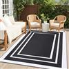 Homaxy Tappeto da esterno impermeabile, antiscivolo, reversibile, resistente ai raggi UV, facile da pulire, per campeggio, terrazza, spiaggia, picnic, giardino, 240 x 300 cm, bianco e nero