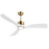 OFANTOP 132 cm Ventilatore da Soffitto Piatto con Telecomando | e Luce Regolabile, Motore DC Silenzioso, Timer per Sonno, Stile Bianco-Oro