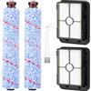 isinlive Accessori per aspirapolvere Bissell CrossWave 3 in 1 C3 Pro, 3555N, 2 spazzole multi-superficie 1868 + 2 filtri 1866 per Bissell CrossWave 17132 2225N 2582N 25821 2519