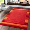 TT Home Tappeto Gabbeh intessuto a mano in 100% lana, con bordatura, mélange, in arancione e giallo, Dimensione:200x300 cm