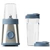 Guzzini, Sous Chef, Frullatore On-the-Go con Due Bicchieri Ermetici, 600ml e 300ml, Doppia Lama in Acciaio Inox, Funzione Pulse, Due Velocità, Bio-based (Blue navy)