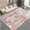 Generic Tappeto moderno astratto piccolo per soggiorno, 70 x 140 cm, antiscivolo, morbido, a pelo basso, lavabile, per camera da letto, cucina, ingresso semplice, grigio e rosa