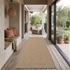 TT Home Tappeto Da Esterno Impermeabile Giardino Camera Da Letto Corridoio Aspetto Naturale Di Sisal Design Geometrico Boho, Dimensione:80x250 cm