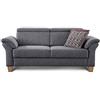 CAVADORE - Divano a 3 posti Ammerland, in stile rustico, con poggiatesta regolabile, 186 x 84 x 93 cm, colore: Grigio