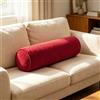 Generico Cuscino Cilindrico a Rullo 40cm 50cm 60cm 70cm 80cm 90cm, Cuscino Tubolare in Ciniglia Sfoderabile e Lavabile, Supporto in Spugna 50D per Lettura Letto, Divano e Relax(Rosso,20x50 cm)