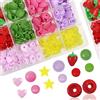 TOAOB THE ONE AND ONLY BABY TOAOB 60 Set Bottoni a Pressione Automatici in Plastica Colorati Stella Fragola Cuore Rotondo Forma per Cucito Creativo Scrapbooking Fai da Te