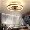 OMGPFR Reversibile Ventilatore da Soffitto con Luce e Telecomando Silenzioso 6 Velocita Camera LED Lampada Ventilatore Soffitto Soggiorno Moderno 24W Dimmerabile Plafoniera con Timer, Oro 40CM