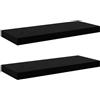 vidaXL Scaffali a Parete 2 pz Nero Lucido 60x23,5x3,8 cm in MDF