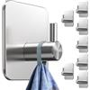 4smile Portasciugamani senza foratura, set da 8 ganci in acciaio inox, autoadesivi con cuscinetti adesivi, ganci adesivi antiruggine, extra forti come sostegni per asciugamani per cucina e bagno