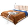 Bedding Aid Coperta impermeabile reversibile, 152 x 203 cm, a prova di perdite, per proteggere il materasso, divano, divano da macchie di adulti, neonati, cani, animali domestici, beige/grigio blu
