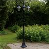 Partenopea Lampione da giardino classico a 3 luci con attacco E27, lanterna da esterno in alluminio IP54, ideale per vialetti, parchi, ingressi e strutture ricettive (Nero)