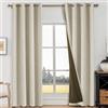 CYCMACO Tende Per Interni Finto Lino 2 Pezzi, 140x200cm, Tenda Termica Isolante Freddo E Caldo Moderne, Tende Oscuranti, Tenda Oscurante Da Interno Con Anelli, Per Soggiorno Camera, Beige Scuro