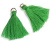 Duories 50 mini ciondoli a nappa, 3 cm, in cotone, con frange, nappa per orecchini, borse, segnalibri, accessori fai da te, colore verde erba