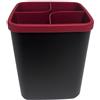 Tupperware Contenitore portaoggetti a portata di mano, 1,8 l, nero e rosso, organizer a 4 scomparti, utensili da cucina, portaposate, organizer da cucina