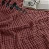 LLELEMAMO Coperta in Mussola Adulti Cotone Estiva,Plaid 6 Strati Garza Traspirante Soft,Copriletto Leggero Trama a Bolle per Divano Letto,Coperta Matrimoniale Quattro Stagioni (Burgundy,Queen (150x200cm))