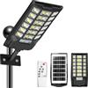 CREATESTAR Lampione Solare Led Esterno 600W, IP66 Impermeabile Faretto Stradale 6500K Lampada Stradale Solare con Sensore di Movimento Telecomando, Faro led esterno per Garage Terrazza Giardino Strada