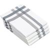 ZOLLNER 4 stroffinacci in cotone - canovacci 50x70 cm - assorbenti e robusti - lavabili a 60°C - a righe bianche e grigie - qualità gastronomica - Certificato OEKO TEX (R)