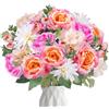 Fairblo 52 cm Bouquet di Peonie Artificiali Rosa Fiori Finti Derorazioni per Vaso | Peonie Ortensie Finte Realistiche in Seta Fiori Artificiali Decorativi per Centrotavola Vaso Matrimonio Interni