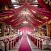 EBETA Mantovana chiffon, Tenda per matrimonio, decorazione a mano libera, per arco di nozze e uva a baldacchino, tenda per finestre (Vino rosso, 10 x 0,73 m)