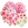 Saituo Home 32 Pezzi Fiori Artificiali Teste di Fiore Simulati Fiori Finti Diversi Tipi