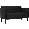 vidaXL Divano Divanetto Nero 111 cm in Tessuto, divanetto, Divano, Divano, Divano a 2 posti, Divano, Divano a incandalco, Divano Imbottito, Salotto