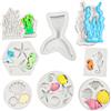Wusejosapi Set di 8 stampi in Silicone per Animali marini, Forme per Decorazione Torte, stampi per Fondente e Resina, stampi in Silicone marittimi per Decorazione Torte, Fai da Te e Festa a Tema