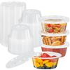 LPAMABA 50 Pezzi Contenitori Ermetici per Alimenti Piccoli 200ml Contenitori Plastica con Coperchio Piccoli, Riutilizzabili, Può Essere Congelato per Servire Salse, Condimenti, Snack, Zuppe