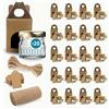 Espirito Rebelde 20 vasetti in vetro vuoti da 30 ml con coperchio + scatole + tessuto + spago di iuta + etichette kraft, marmellata, conserve, miele, souvenir di nozze