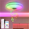 YRHome Lampada da soffitto a LED da 48 W, dimmerabile, con altoparlante Bluetooth, lampada da soffitto a cielo stellato, cambia colore RGB con telecomando o controllo app, riproduzione musicale per