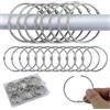 AMANDELIZABE 44 anelli per tende in metallo, 50 mm, anelli per tende ad apertura, anelli per tenda da doccia, anelli appesi per tende da doccia e aste per tende, anelli a libro (argento)