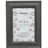 Hampton Frames, cornice in legno MDF 10x15 cm grigio scuro, vetro frontale, profilo largo, montaggio da tavolo o parete | stile shabby chic per foto