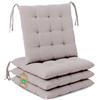 Lavea® Cuscini per Sedie 40x40 cm - Set da 4 Cuscini Sedie Cucina con Laccetti - Lavabili, per Interni ed Esterni, Ideali per Giardino, Balcone e Terrazza - Marrone e Bianco a Righe