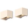 CALEX Venice Applique, Interno & Esterno, Luce Bianco Caldo Su & Giù, Fascio Regolabile, Impermeabile, Colore Sabbia, 2-Pack