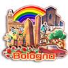 Quwsne Calamita per frigorifero Bologna Italia, souvenir da viaggio in città, regali turistici, 3D, monumenti classici, artigianato fatto a mano, decorazione per la casa -3677