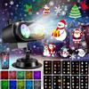 YAZEKY Proiettore Luci Natale per Interno Esterno, Lampada per Proiettore LED Natale con 10 Diapositive 8 Modelli e 10 Effetti di onde d'acqua, Luce Proiettore per Decorazioni Natale Halloween Festa