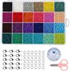 Naler Perline Vetro di 2mm Perline Colorate per Fai da Te Mini Perle di Braccialetti, Collane, Bigiotteria 24 Colori