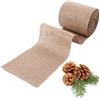 DAJAVE Runner da Tavola in Juta Tessuto in Fibra Naturale Juta Rotolo Marrone, Tagliabile Ideale per Matrimoni ed Eventi, Tessuto al Metro con Rotolo in Juta Marrone, Tappeto Juta (15CMx20M)