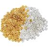 TONAUP Heishi, 1000 perline dorate, 6 mm, distanziatori per perline rotonde piatte CCB, distanziatori per bracciali, collane, gioielli, fabbricazione artigianale fai da te (argento e oro)
