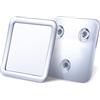 Mirrorvana Specchio per doccia antiappannante con tripla ventosa - specchio da bagno in plastica infrangibile per rasatura e barba, Fogless Shower Mirror - 13,5cm x 13,5cm (Cromo)